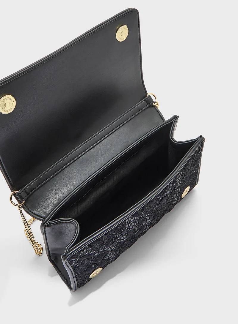 Love Moschino BLACK PU-BLACK LACE BLACK PU-BLACK LACE