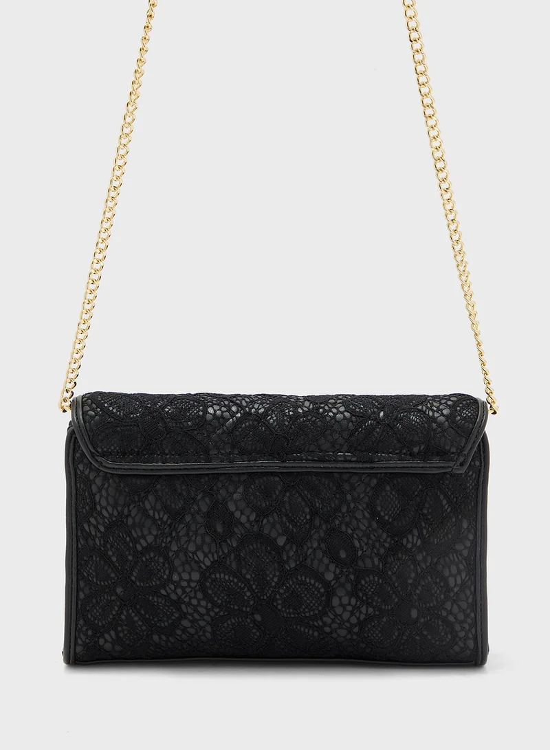 Love Moschino BLACK PU-BLACK LACE BLACK PU-BLACK LACE
