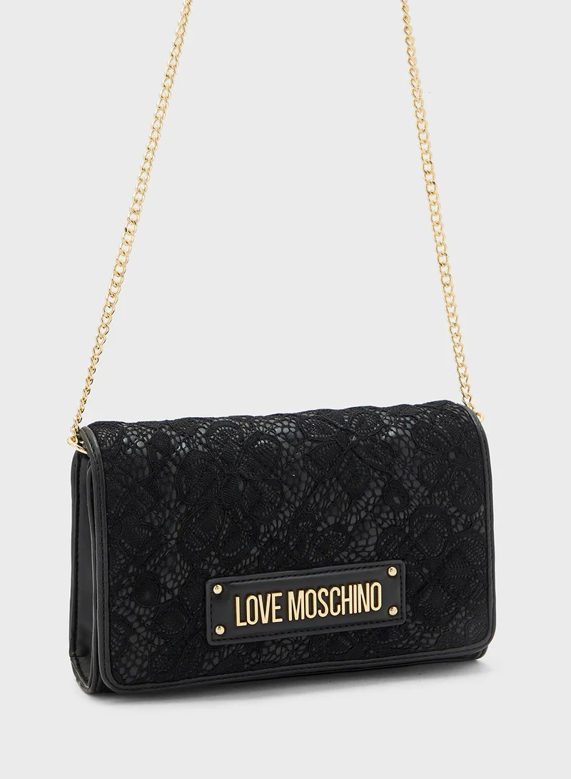 Love Moschino BLACK PU-BLACK LACE BLACK PU-BLACK LACE