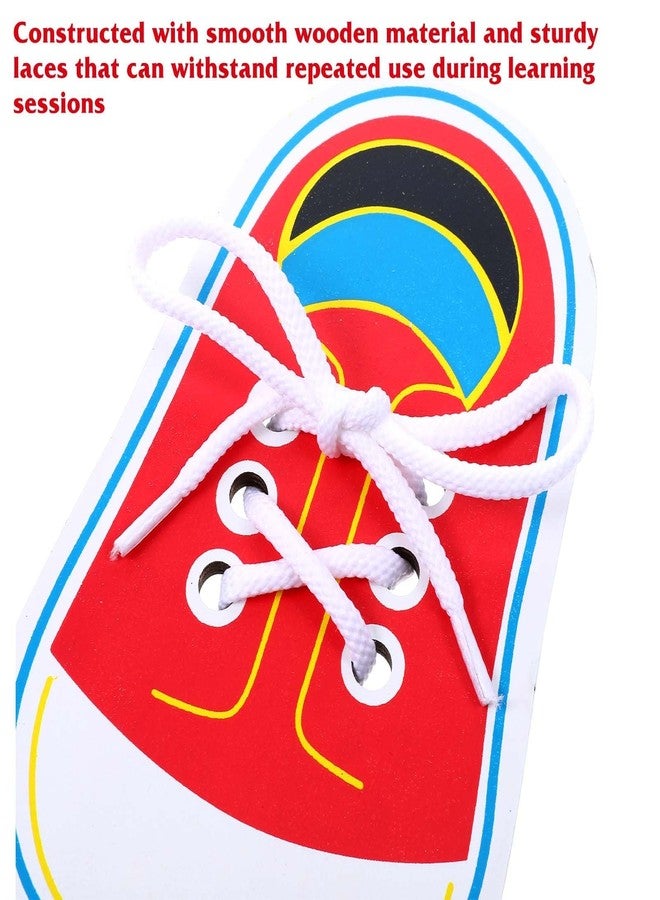 TARINI 2Pcs Shoe Lace Practice, Learn to Tie Shoe Laces Kids, Threading Laces, Lacing Shoe Toy for Kids - Fine Motor Skills Training Board, Toddler Shoe Tying Practice Tool, Early Learning Educational Toy - Image 3