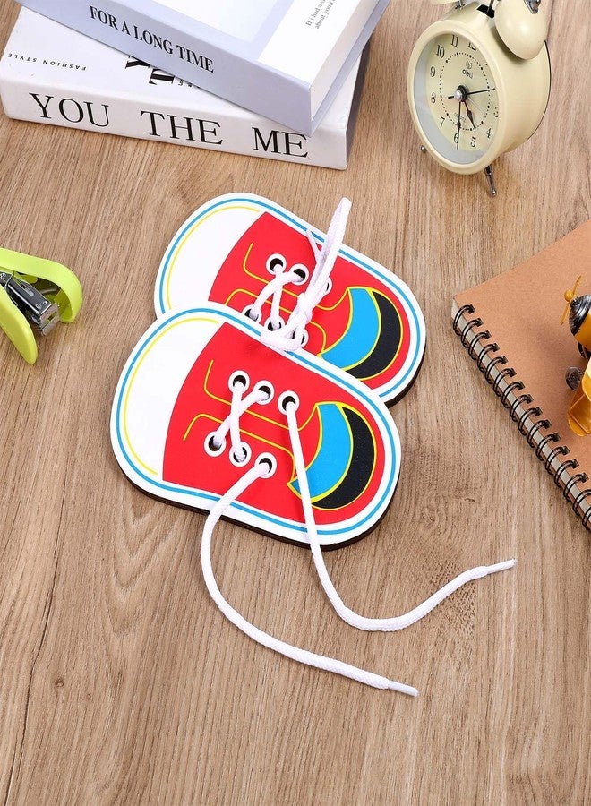 TARINI 2Pcs Shoe Lace Practice, Learn to Tie Shoe Laces Kids, Threading Laces, Lacing Shoe Toy for Kids - Fine Motor Skills Training Board, Toddler Shoe Tying Practice Tool, Early Learning Educational Toy - Image 5