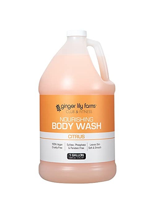 ginger lily farms - Ginger Lily Farms Club & Fitness Nourishing Body Wash, 100% Vegan & Cruelty-Free, Bath & Shower Gel for Men and Women, Citrus Scent, 1 Gallon (128 fl. oz.) Refill - Image 1