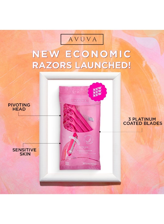 أفيفا شفرات أفوفا الناعمة ذات الرأس الدوارة للبشرة الحساسة للنساء - 5 قطع - Image 2