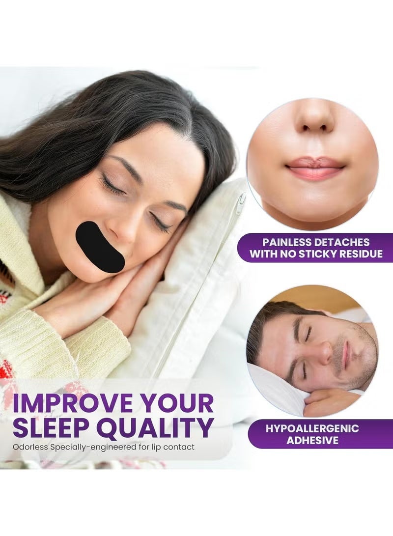 Sleeping Mouth Tape 30Pcs Anti-Snoring Mouth Tape Stop Snoring Breathe Easier Patch Hypoallergenic Breathable Tape Closed Mouth Patch Breathing Patch Micropore Tape Comfortable Sleeping Mouth Tape for Sleeping Reduced Snoring Free Gentle On Skin Medical Grade No Irritation - Image 3