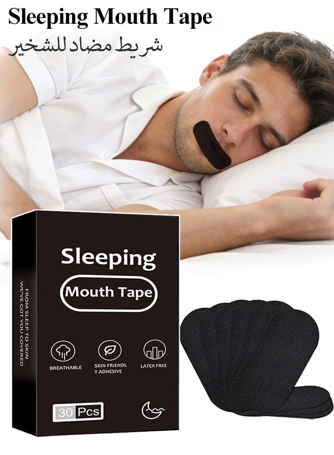 Sleeping Mouth Tape 30Pcs Anti-Snoring Mouth Tape Stop Snoring Breathe Easier Patch Hypoallergenic Breathable Tape Closed Mouth Patch Breathing Patch Micropore Tape Comfortable Sleeping Mouth Tape for Sleeping Reduced Snoring Free Gentle On Skin Medical Grade No Irritation - Image 1