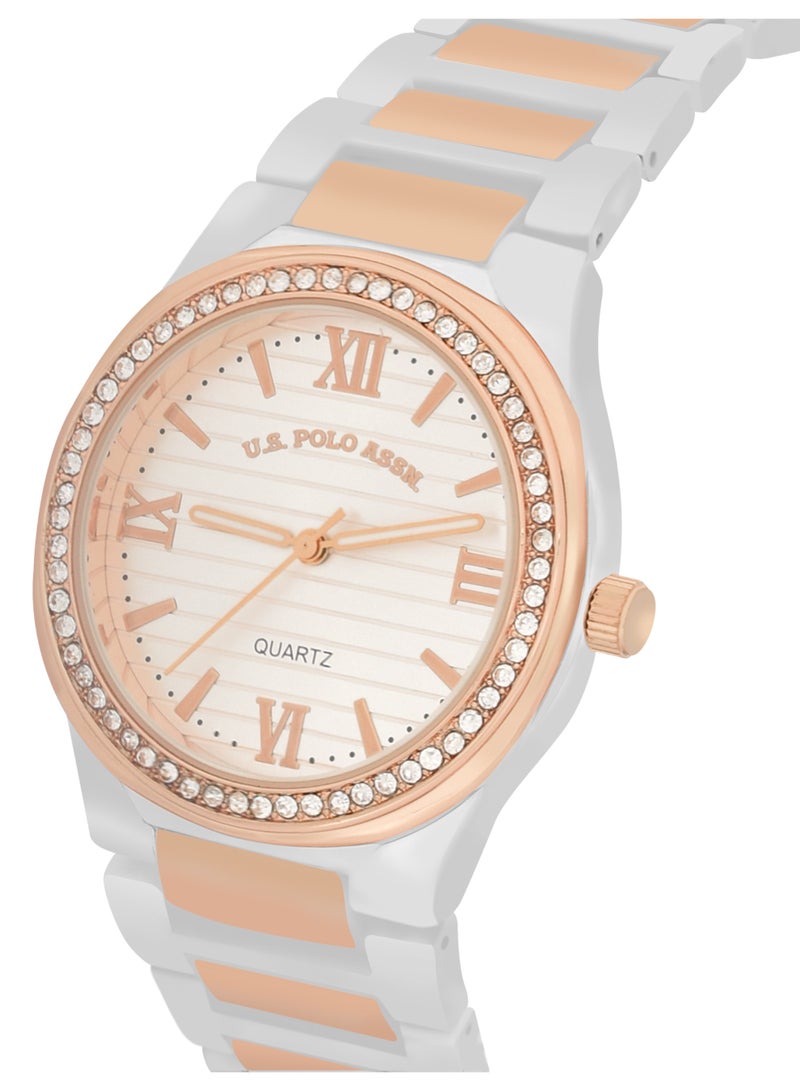 U.S. Polo Assn. Women's Quartz Analog dual tone plated watch and bracelet set  - Image 2