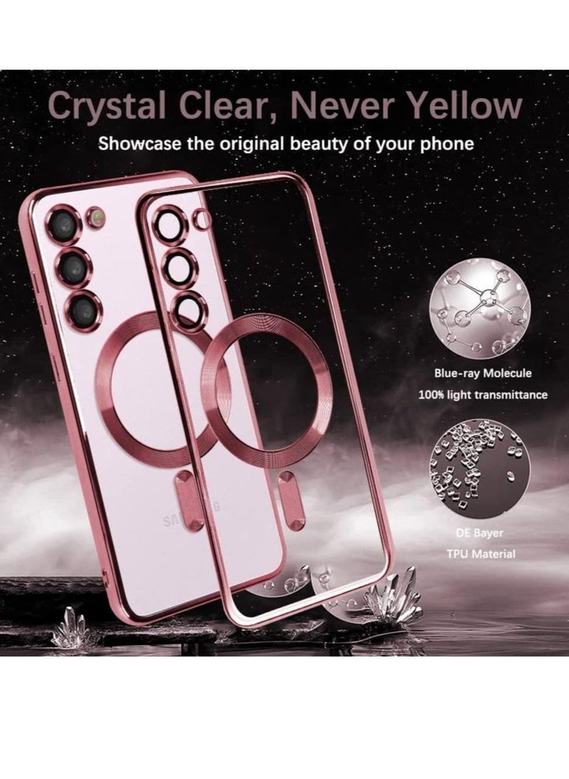 Raxoom Magnetic Clear Case for Samsung Galaxy S23 Plus with Camera Lens Protector Magsafe Compatible Electroplated Soft TPU Shockproof Anti-Scratch Phone Case - Image 2