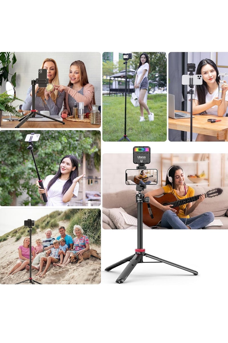 Ulanzi MT-44 Portable Tripod Handheld w Ball Head, Extendable Phone Camera Tripod w Cold Shoe, Travel Compact Lightweight Tripod for iPhone, Smartphone, Sony, Canon, Nikon, Small Cameras - Image 2