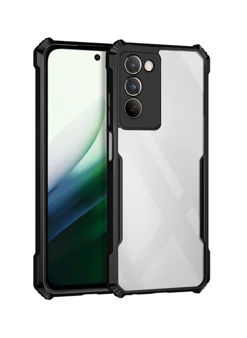 دبليو تيك غطاء رقيق لهاتف Xiaomi Redmi 15 5G 2025 من السيليكون الهجين TPU مع حواجز مدرعة مرتفعة (MCAPSA) - شفاف/أسود - Image 1