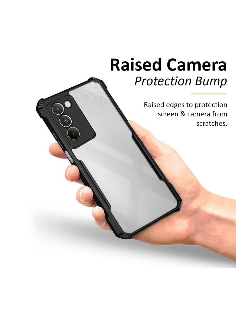 دبليو تيك غطاء رقيق لهاتف Xiaomi Redmi 15 5G 2025 من السيليكون الهجين TPU مع حواجز مدرعة مرتفعة (MCAPSA) - شفاف/أسود - Image 3