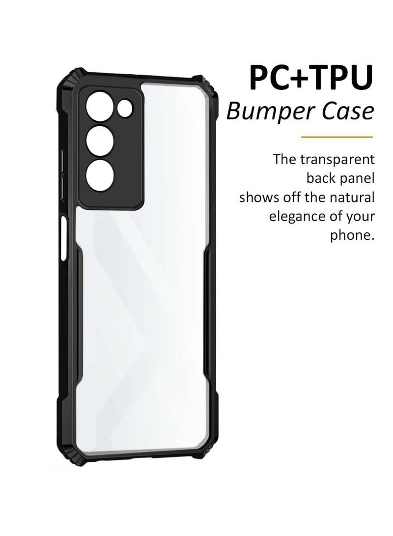 دبليو تيك غطاء رقيق لهاتف Xiaomi Redmi 15 5G 2025 من السيليكون الهجين TPU مع حواجز مدرعة مرتفعة (MCAPSA) - شفاف/أسود - Image 2