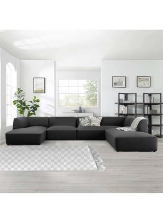 Astorn 4 Seater U-Shape Velvet Sofa, Interior Furniture, Comfortable Sofa, High quality Velvet (Black) - pzsku/Z0002410967BCDCB57A37Z/45/_/1700910734/478ab261-4107-4dc4-bf96-d70c1b92b305