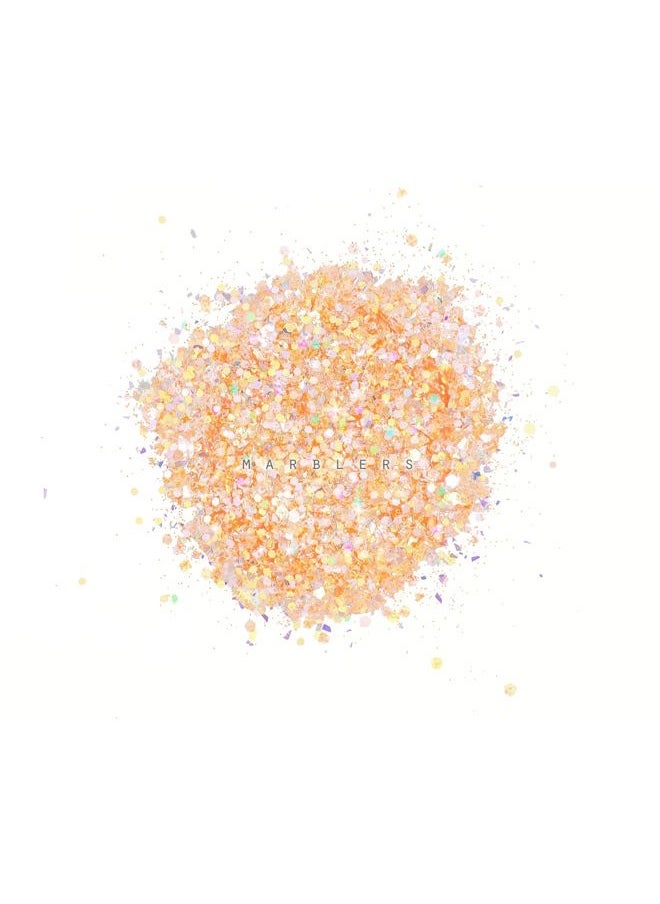 MARBLERS Mixed Shaped Face & Body Glitter [Orange] 0.18oz (5g) | Chunky | Chopped | Flake | Non-Toxic | Vegan | Cruelty-Free | Festival, Rave & Party Makeup | Eye, Hair, Nail Polish, Eyeshadow  - Image 2