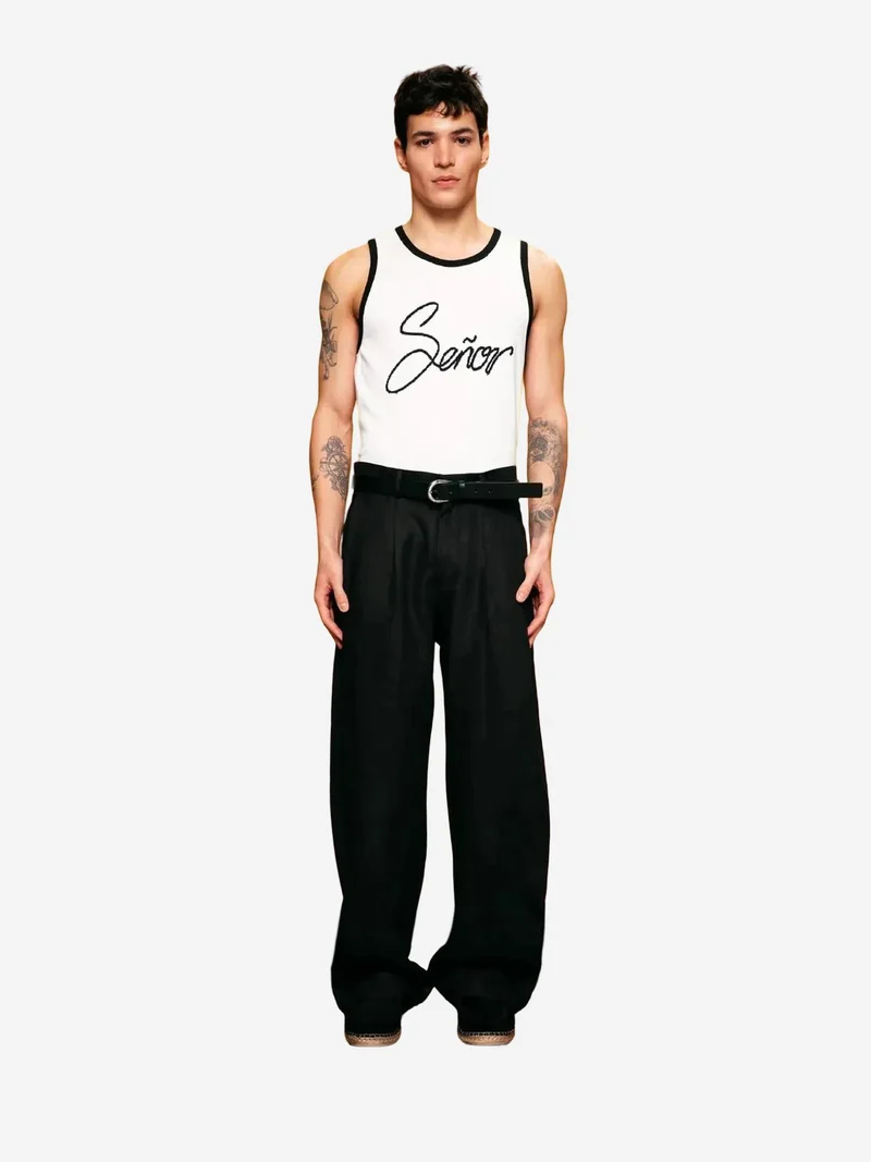 Giesto White GIESTO Ribbed Crew Neck T-shirt with Text Print for Men | Best Price UAE