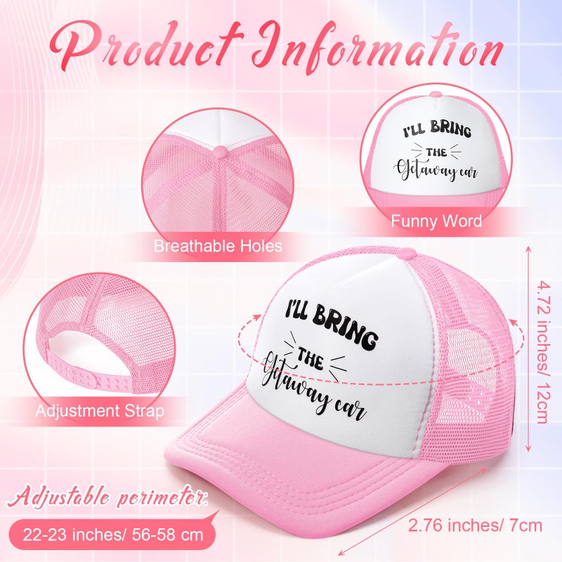 JaGely 10 Pack Funny Hat for Women Neon Group Baseball Cap Adjustable Bride Hat for Bachelorette Party Girl Trip Weekend(I'll Bring,Colorful) - Image 2