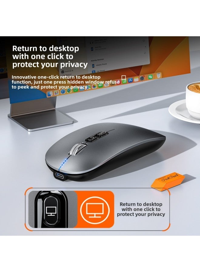Tiger Cat M103 Wireless Bluetooth Three-Mode Mouse Power Display Mute Office Luminous Computer Peripherals Business Gifts-Color:M103 Battery Version (bluetooth Dual Mode) Piano Black - Image 4