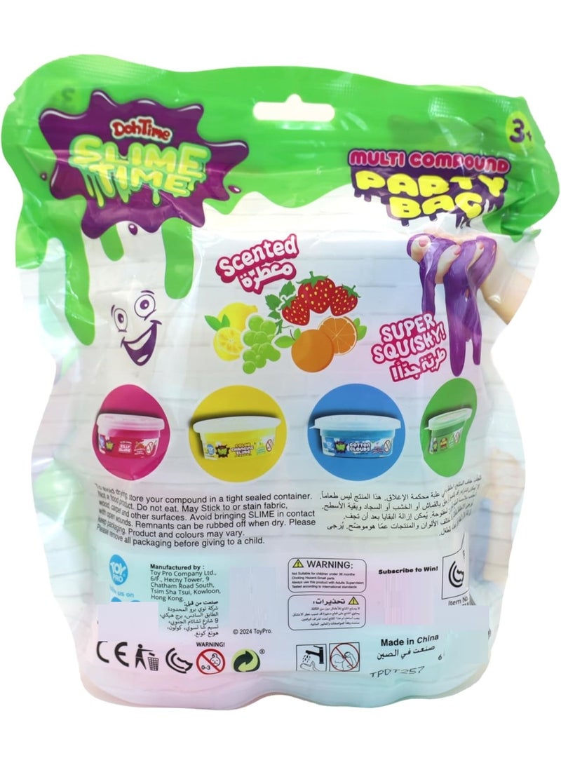 Doh time Slime Multi Compound Scented Glow In The Dark Slime Party Bag 12 Cans Stretch It Squish It So Slippery & Gooey 414 g - Image 2
