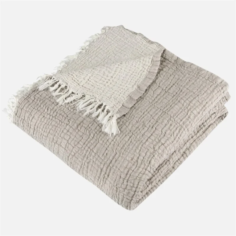 ميسبيغا Gold 4 Layer Muslin Multi-Purpose Shawl Cover - Beige