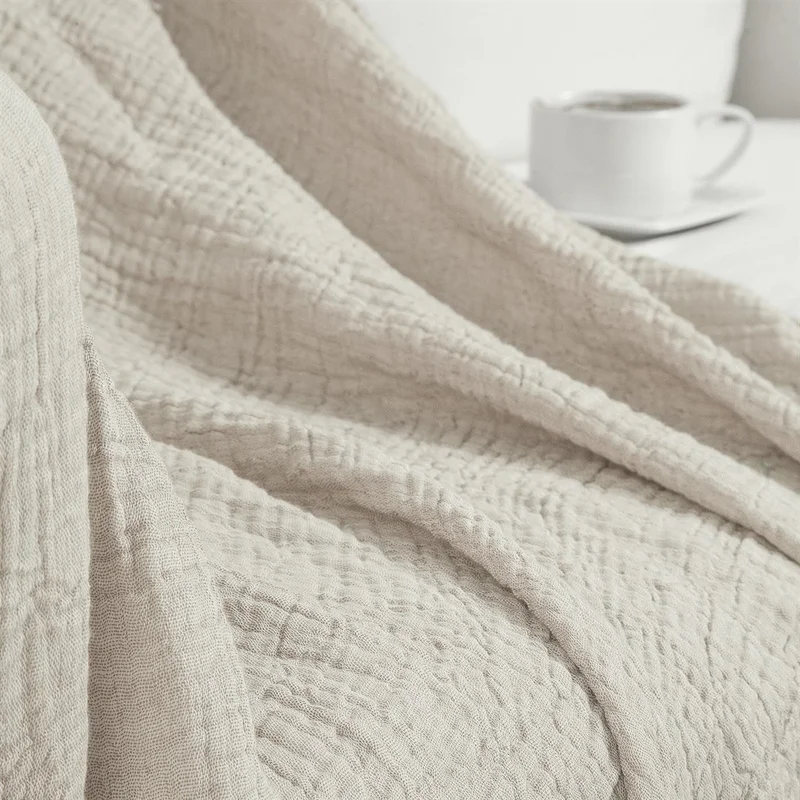 ميسبيغا Gold 4 Layer Muslin Multi-Purpose Shawl Cover - Beige
