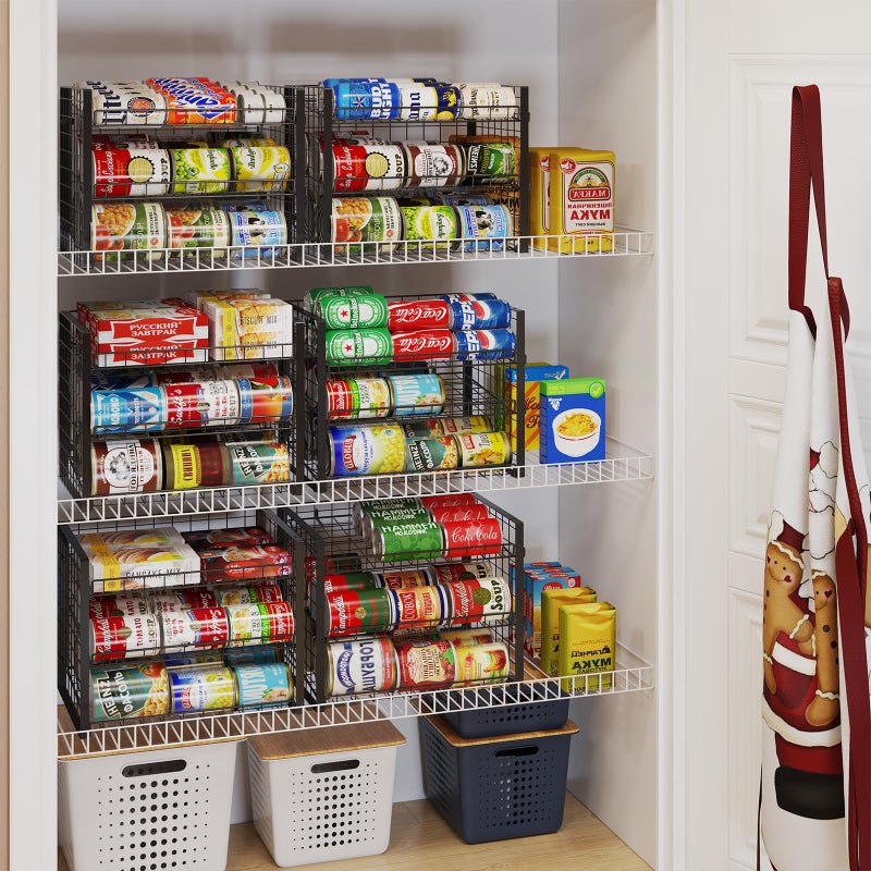 JKsmart 3-Tier Stackable Can Rack Organizer for Pantry, Adjustable Can Storage Holder for Various Ounces of Canned food Soda Drinks, Can Dispenser for Kitchen Cupboard Cabinet, 2 Pack - Image 3