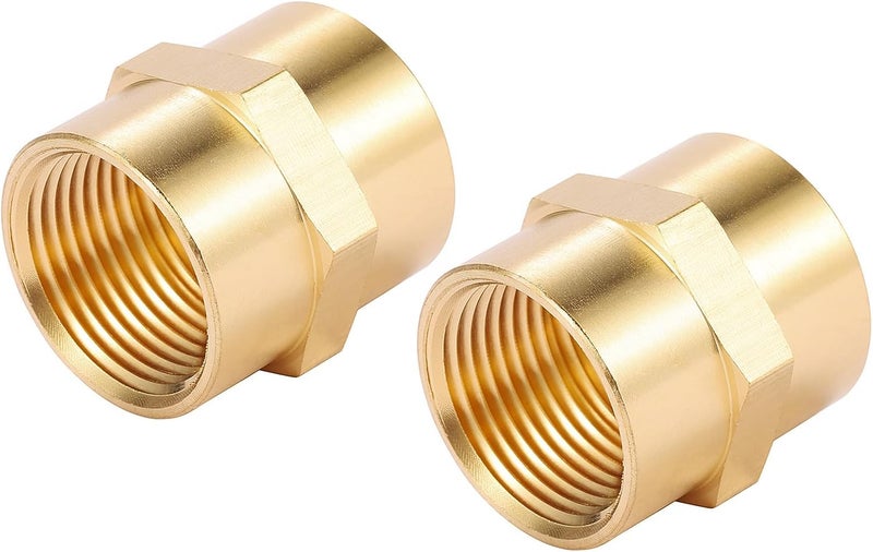 Sanpaint 2 Pack 3/4" x 3/4" NPT Coupler, Brass Female Pipe Fitting (I.D x I.D: 1'' x 1'') - Image 1