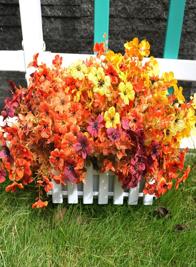 trytuny Artificial Flowers for Outdoor,14pcs Orange Autumn Artificial Flowers,Artificial Fall Flowers for Outdoors Fake Faux Plastic Plants for Home Garden Outside Porch Decor - Image 5