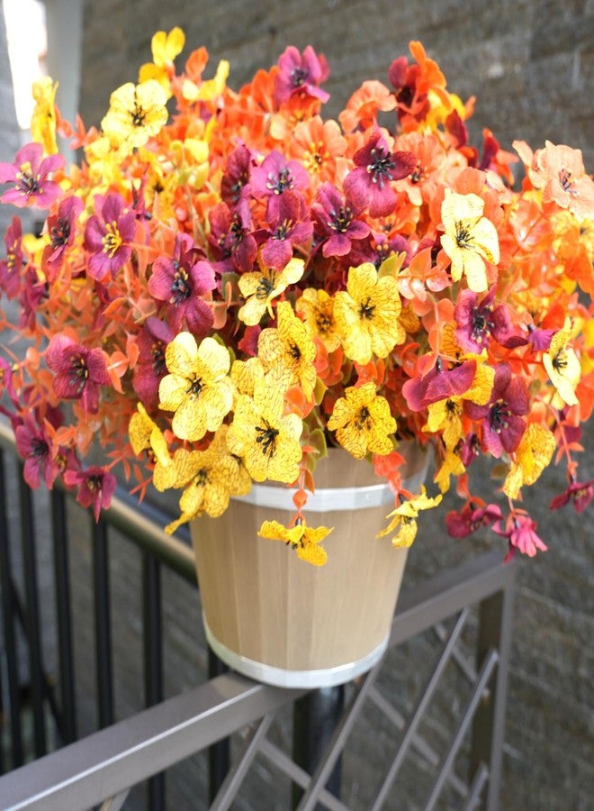 trytuny Artificial Flowers for Outdoor,14pcs Orange Autumn Artificial Flowers,Artificial Fall Flowers for Outdoors Fake Faux Plastic Plants for Home Garden Outside Porch Decor - Image 4