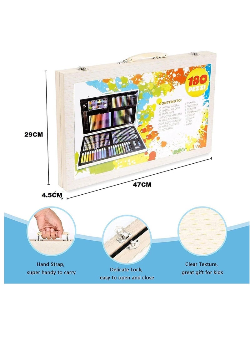 Children 180 Pcs Art Drawing Set for Kids Case Studio Art and Craft Supplies Drawing and Painting Set