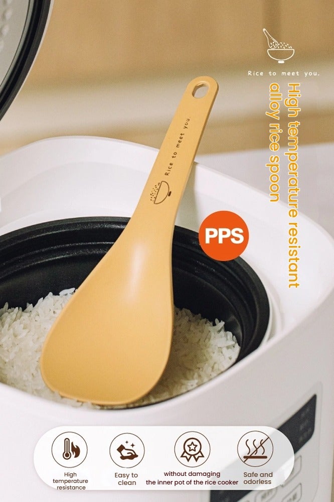 SHUEHO Alloy/Silicone soup spoon for home use, big soup ladle for serving soup or porridge, long handle, food-grade, won't damage your pot, heat-resistant, perfect for non-stick cookware. - Image 1