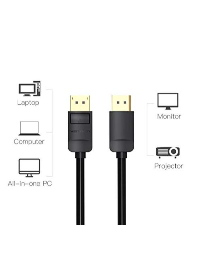 NIBEMINENT 4k DP Male To HDMI Cable 2meter Black/Gold - Image 2