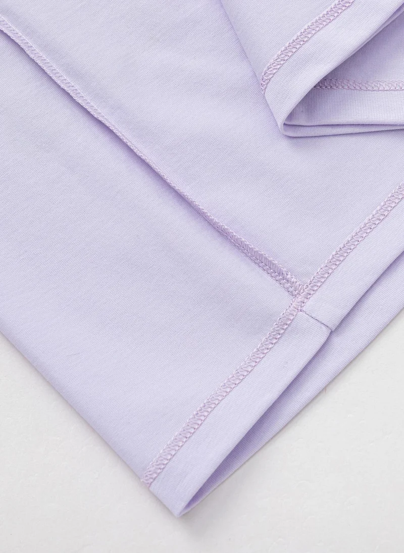 Balabala Purple/White Kids Girls Round v-neck short-sleeved T-shirt for Women | Best Price UAE