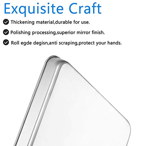 Bastwe Cookie Sheet Baking Sheet, Bastwe Stainless Steel Bakeware Oven Tray, 16 inch Commercial Grade Professional Bakeware, Healthy & Non-toxic, Mirror Finish & Rustproof, Easy Clean & Dishwasher Safe - Image 4