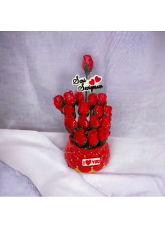 Taşdevri Life Tasdevri Life Valentine's Day Special Stone Pot Flower Red Rose  - Image 2