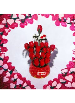 Taşdevri Life Tasdevri Life Valentine's Day Special Stone Pot Flower Red Rose  - Image 3