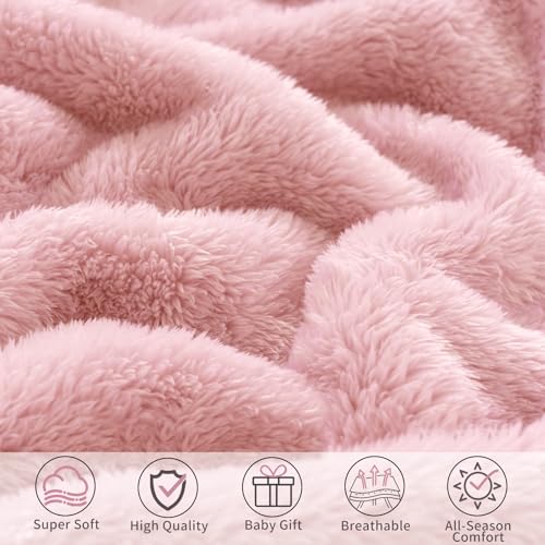 Pro Goleem Fleece Baby Blankets for Girls with 2 Inch Satin Trim, Super Soft Plush Receiving Blanket for Infant Toddler Newborn, Cozy 30x40 Inch Crib & Stroller Blanket (Pink) - Image 5