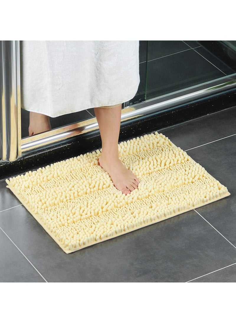 TYCOM Bathroom Rugs Bath Mat Non Slip Fluffy Soft Plush Microfiber Shower Carpet Rug Washable Non-Slip Carpet Mat for Bathroom Floor 50 By 80 CM Mixed Fiber Beige.  - Image 1
