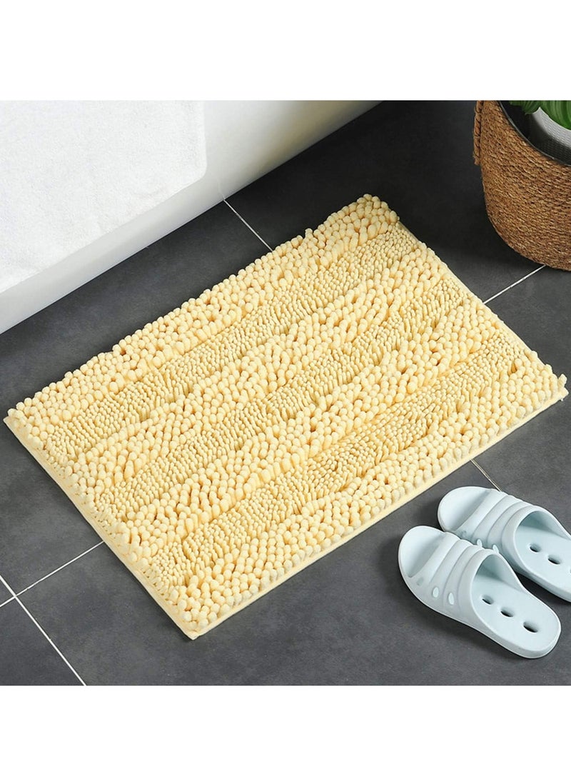 TYCOM Bathroom Rugs Bath Mat Non Slip Fluffy Soft Plush Microfiber Shower Carpet Rug Washable Non-Slip Carpet Mat for Bathroom Floor 50 By 80 CM Mixed Fiber Beige.  - Image 3