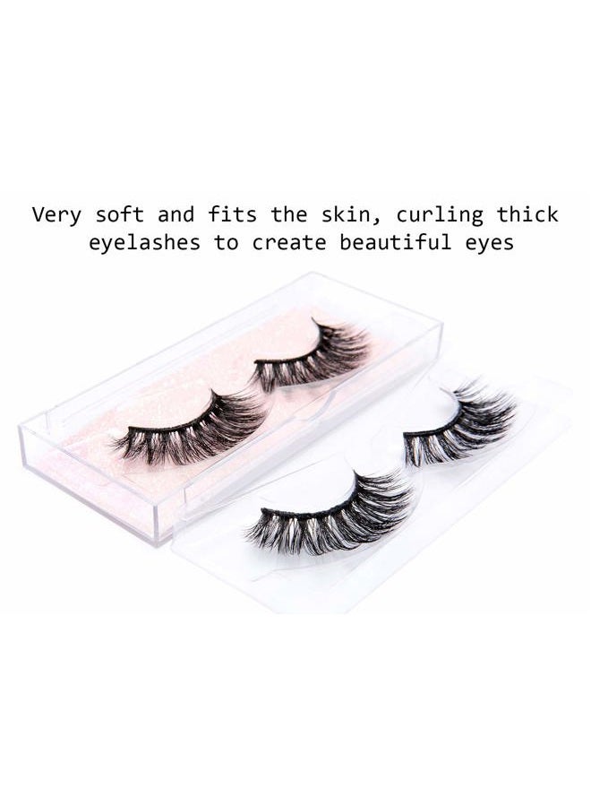 DYSILK Lashes False Eyelashes - Mink Lashes 5 Pairs 6D Faux Eyelash - Wispy Eyelashes Fluffy Strip Lashes Fake Eyelashes Reusable Lash Extension Kit | 15.5mm - Image 2