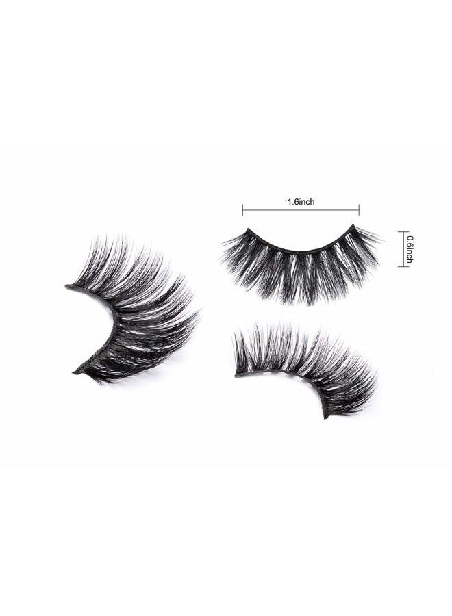 DYSILK Lashes False Eyelashes - Mink Lashes 5 Pairs 6D Faux Eyelash - Wispy Eyelashes Fluffy Strip Lashes Fake Eyelashes Reusable Lash Extension Kit | 15.5mm - Image 3