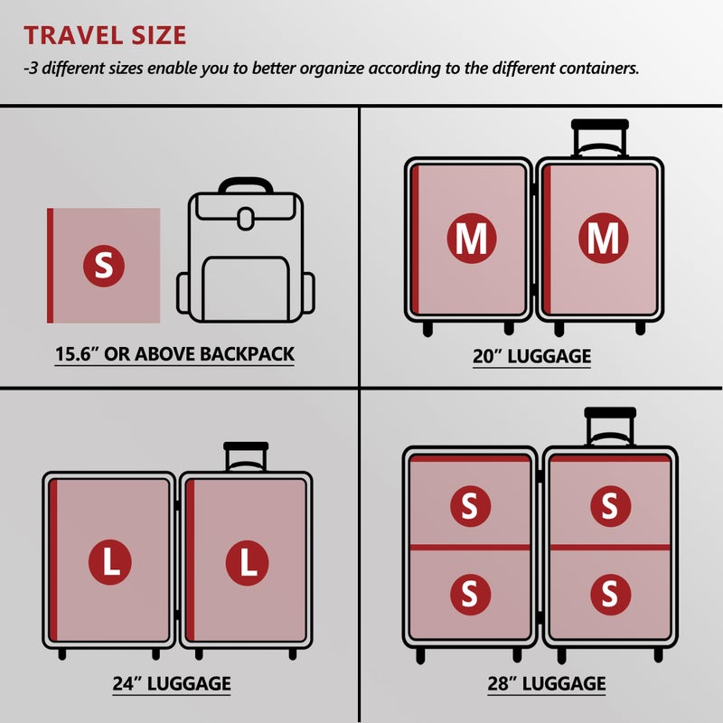 SUOCO Travel Vacuum Bags for Clothing with Rechargeable Electric Pump, Compression Packing Cubes Organizer Storage for Luggage Suitcase, Space Saver Seal Bags for Vacation Cruise, 8 Medium - Image 3