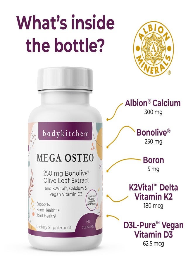 Body Kitchen Mega Osteo Bone & Joint Support with Bonolive K2 MK-7, 60 Caps - Image 2