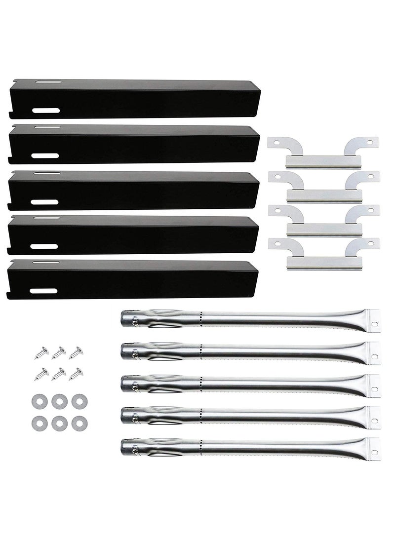 Hisencn Hisencn Parts Kit Replacement Fits for Brinkmann 5 Burner 8108501S Gas Grill Models Grill Burners Heat Plates Crossover Tubes 