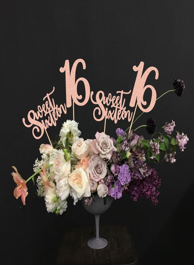 Ercadio 12 Pack Sweet 16 Party Centerpiece Gold Awesome Since Pink Sweet 16 Tabletop Decoration with Happy 16th Hello 16 for 16th Birthday Anniversary Party Decor - Image 4