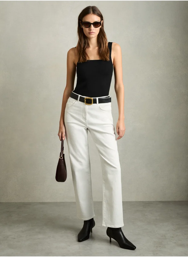 REISS Square Neck Knitted Vest