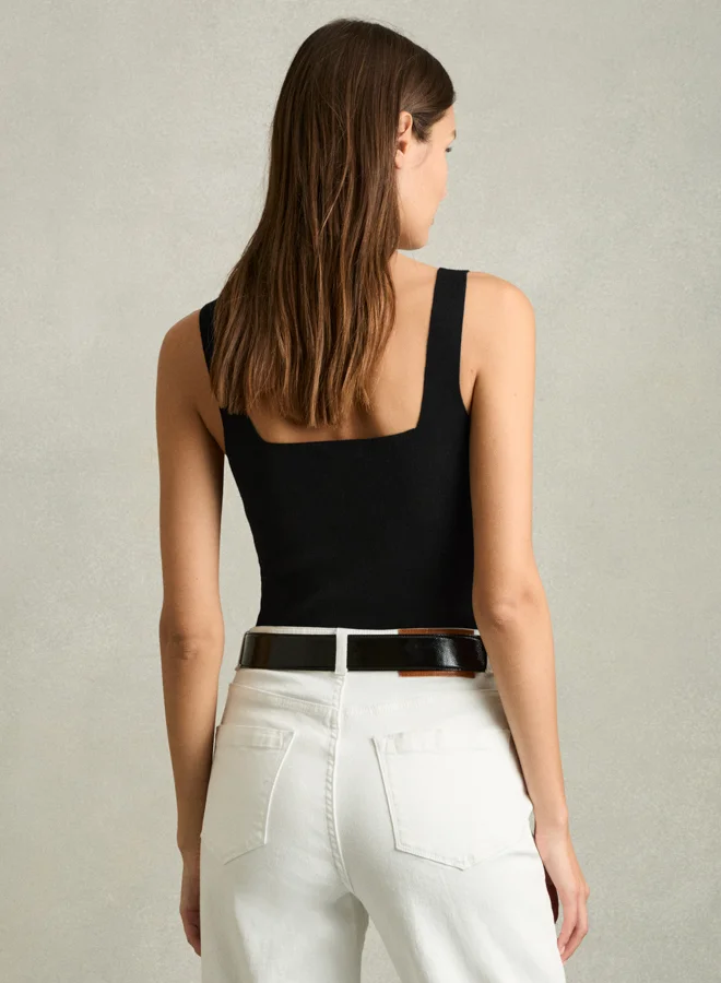 REISS Square Neck Knitted Vest