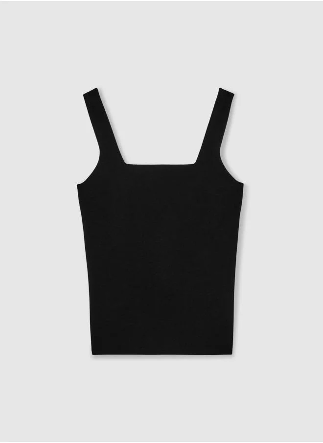 REISS Square Neck Knitted Vest