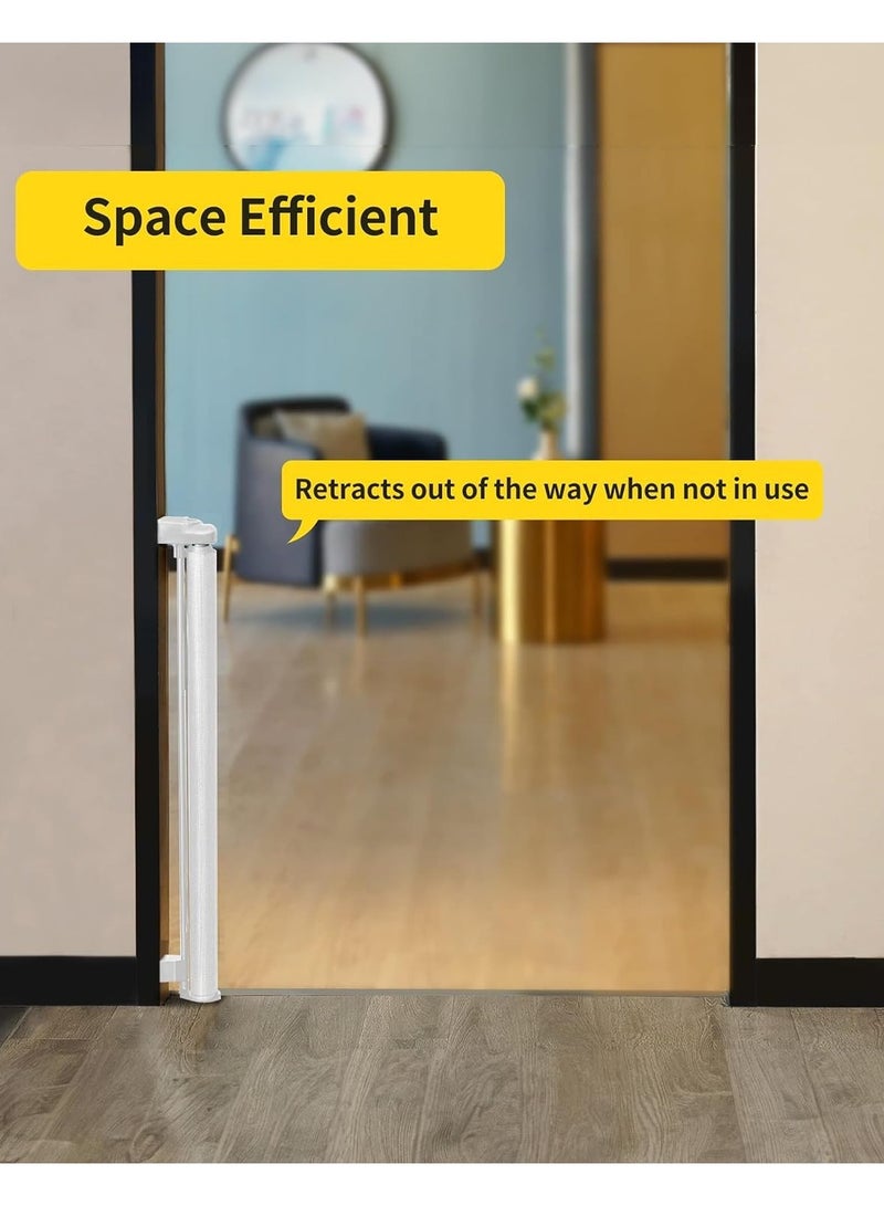 OHAHO Retractable Baby Gate Mesh Baby Gate or Mesh Dog Gate 88.5CM Tall Extends up to 140CM Wide Child Safety Gate for Doorways Stairs Hallways Indoor/Outdoor（White 88.5x150cm) - Image 4