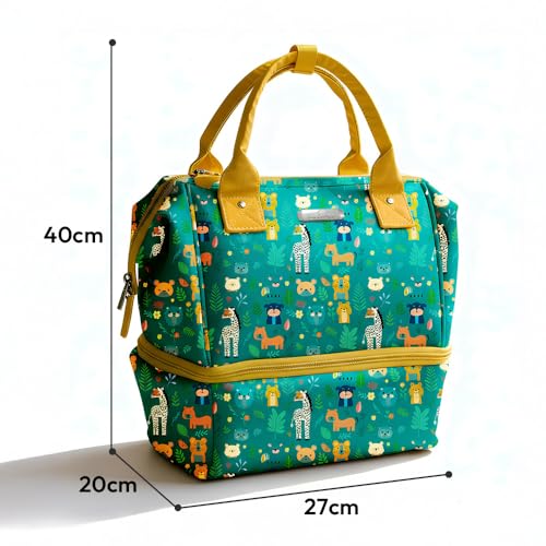 StarAndDaisy Baby Bag for Mothers Travel/Diaper Bags for Mom with Insulated Compartment/Diaper Bag for Mothers for Travel & Multiple Pockets, 12L Capacity- Jungle Print - Image 2