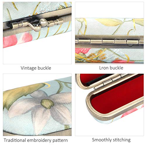 Yinhing Small Rose Lipstick Case Holder With Mirror - Mini Cosmetic Storage Box for Lip Gloss - Vintage Floral Ladies Jewelry Organizer Purse Bag - Image 3