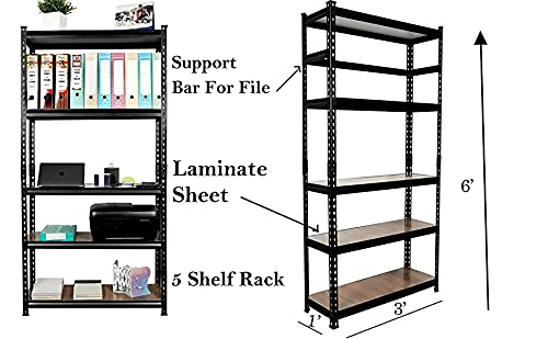 Ash  Roh Ash Roh Adjustable Shelves BoltLess Laminate MDF Sheet Storage Shelving Display Plant Flower Stand Bookshelf for Home Office Kitchen 6x3x1 5 Shelves Support 1 BAR  - Image 5